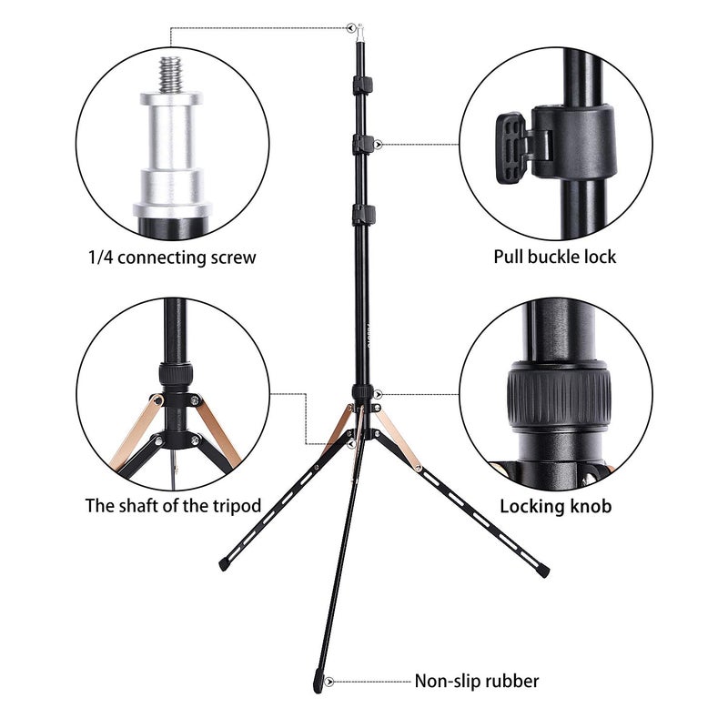 FOSOTO 75in Fold Video Tripod Light Stand Super Lightweight Compact for Speedlight, Flash, Umbrella, Softbox, Filming Product Portrait Shooting Lighting Stand - Image 4